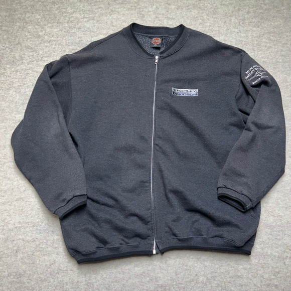 Harley Davidson McMahon Beaver Falls PA Full Zip Sweatshirt XXL Gray - Picture 1 of 8